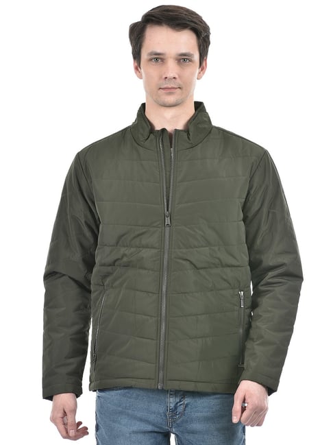 Numero Uno Olive Regular Fit Quilted Jacket-picture-36