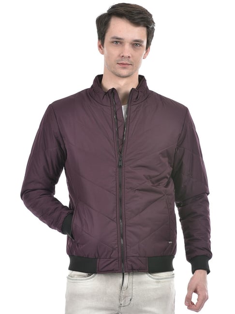 Numero Uno Wine Regular Fit Quilted Jacket-picture-37