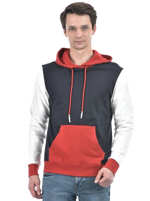 Numero Uno Multicolored Regular Fit Colour Block Hooded Sweatshirt-picture-11