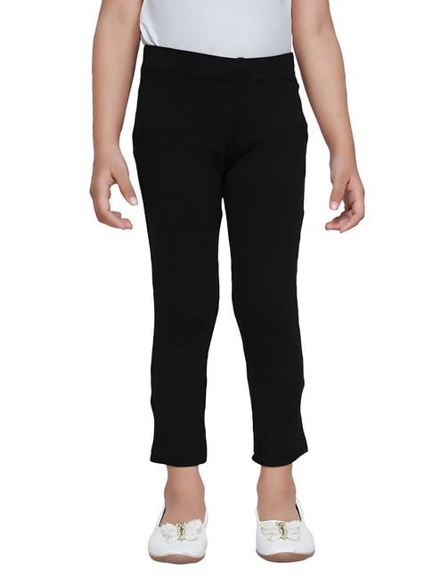 Tiny Girl Black Solid Leggings-picture-10