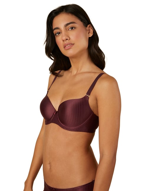 Buy Zivame Coucou Essentials Double Layered Non Wired Medium Coverage  T-Shirt Bra -Barbados Cherry online