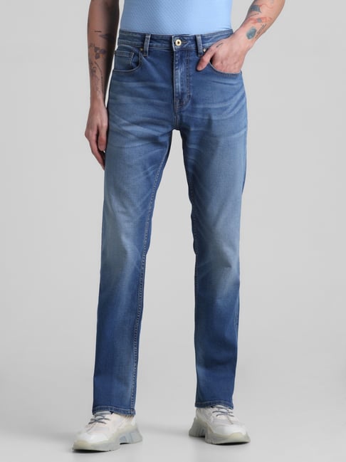Buy Jack Jones Medium Blue Denim Cotton Bootcut Jeans for Mens