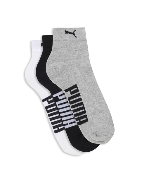 Puma Ankle Length Multicolor Cotton Solid Large Socks - 3 Pack