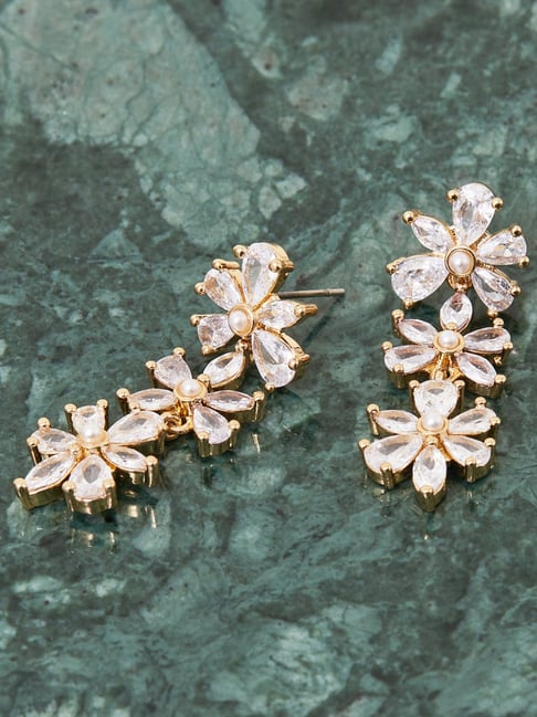 Accessorize London Crystal Flower Dangler Earrings-picture-23