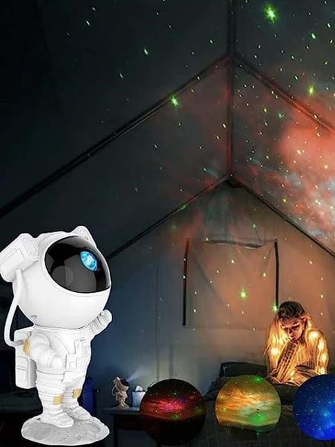 The Artment White Plastic Space Odyssey Astronaut Galaxy Light Projector