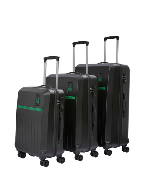 United Colors of Benetton Cobalt Black Textured Trolley Bag Pack of 3 - 55 Cms , 66 Cms & 76 Cms-picture-14