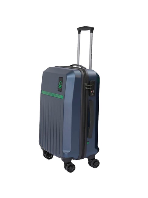 United Colors of Benetton Cobalt Navy Textured Hard Cabin Trolley Bag - 55 Cms-picture-10