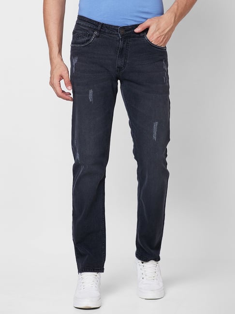 Giordano Black Straight Fit Distressed Distressed Jeans-picture-28