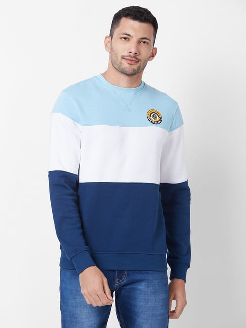 Giordano Teal Regular Fit Colour Block Sweatshirt-picture-37