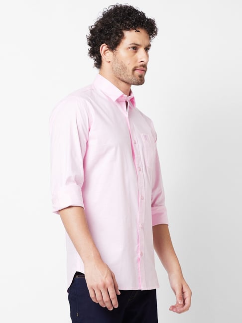 Giordano Pink Cotton Slim Fit Shirt