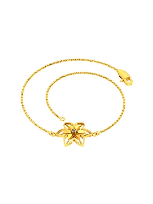 P.C Chandra Jewellers Gorgeous 18k Yellow Gold Flower Design Diamond Bracelet