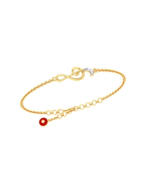 P.C Chandra Jewellers 18k Musical Note with Evil Eye Yellow Gold and Diamond Bracelet