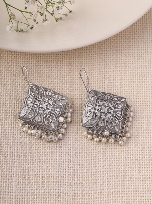 Priyaasi Diamond Shape Tribal Hangings Drop Earrings-picture-15