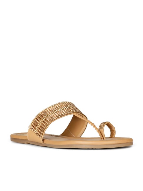 Bata Women's Gold Toe Ring Sandals