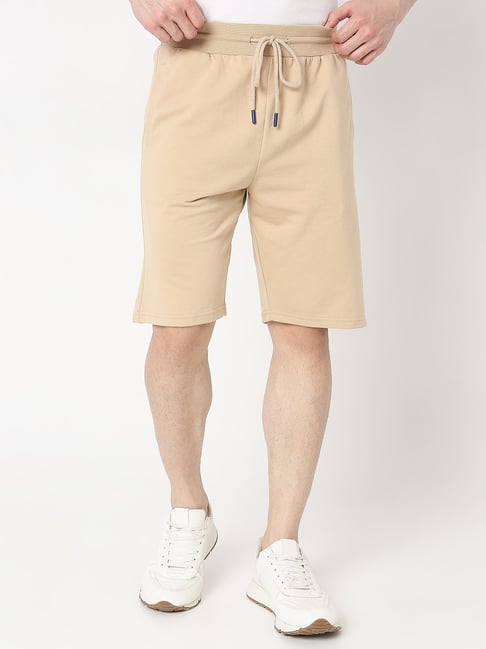 UnderJeans by Spykar Beige Regular Fit Lounge Shorts-picture-22