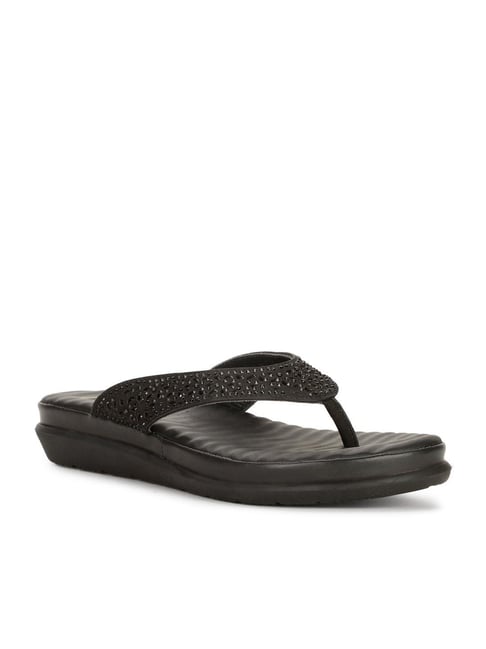 Scholl by Bata Women's Black Thong Sandals-picture-15