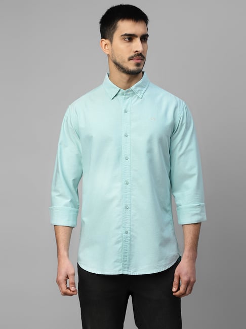Royal Enfield INDIE RIDE OXFORD Mint Blue Regular Fit Shirt