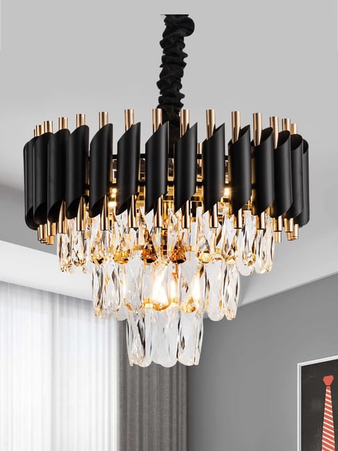 Homesake Black Metal Crystal Chandelier