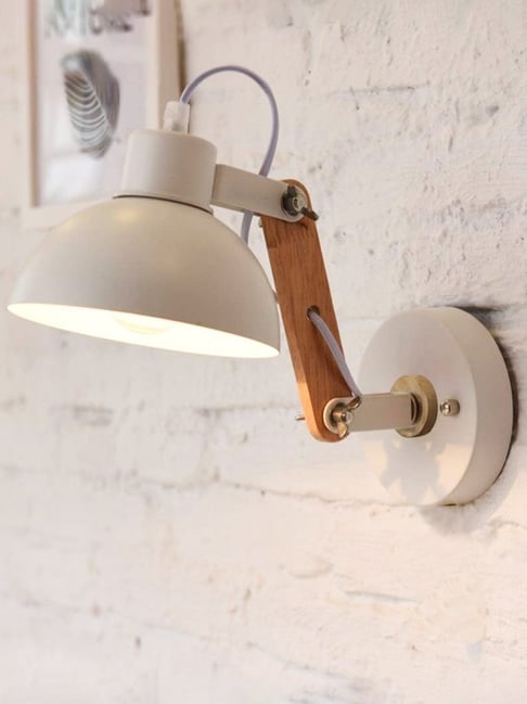 Homesake White Metal Vintage Wall Lamp