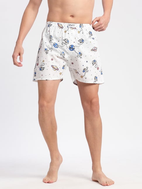 showoffff Showoff White Cotton Slim Fit Printed Boxers-picture-15