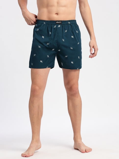 showoffff Showoff Teal Cotton Slim Fit Printed Boxers-picture-11