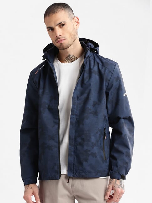 showoffff Showoff Navy Blue Slim Fit Printed Hooded Jacket-picture-37