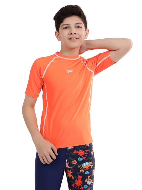 Speedo Kids Orange Solid Swim T-Shirt-picture-16