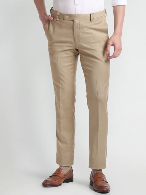 Arrow Brown Slim Fit Trousers-picture-18