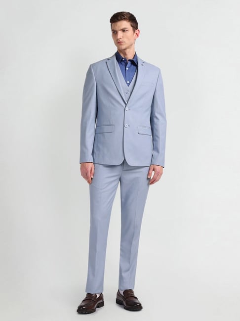 Arrow Blue Regular Fit Three Piece Suit-picture-31