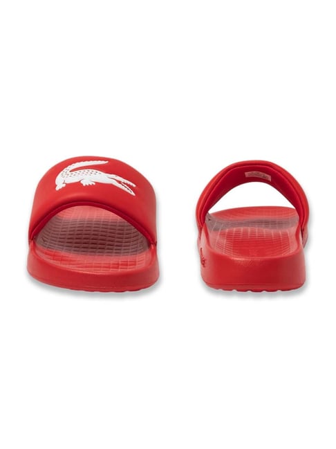 Lacoste Men s Croco 1.0 Red Slides