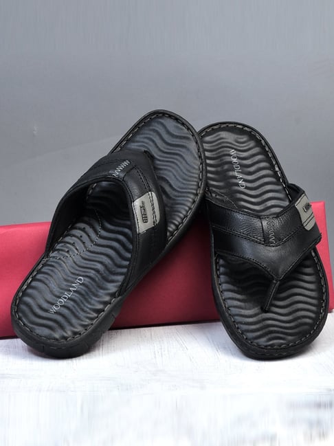 Woodland Men's Black Thong Sandals - Main Image