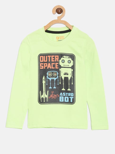 Dixcy Scott Originals Kids Green Graphic Print Full Sleeves T-Shirt-image-10