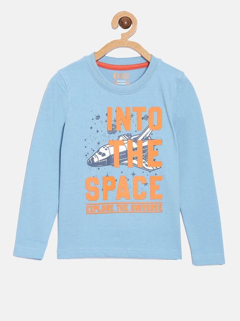 Dixcy Scott Originals Kids Blue Graphic Print Full Sleeves T-Shirt-image-7