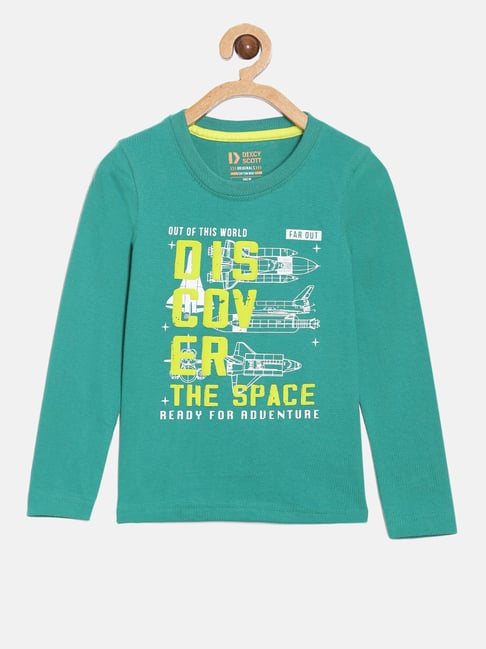Dixcy Scott Originals Kids Green Graphic Print Full Sleeves T-Shirt-image-5