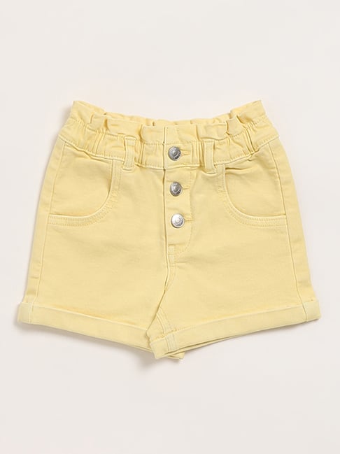 REBEL QUEEN | Light yellow Women's Denim Shorts | YOOX