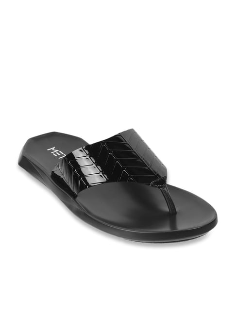 Metro Men's Black Thong Sandals-picture-24