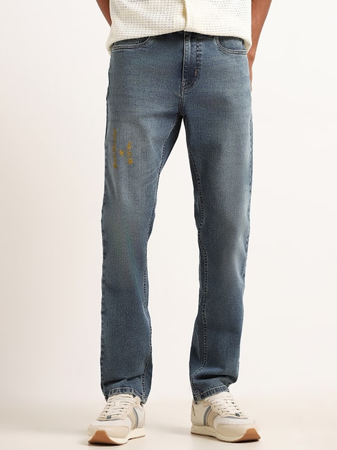 Buy FLYING MACHINE Light Wash Cotton Stretch Tapered Fit Men's Jeans |  Shoppers Stop