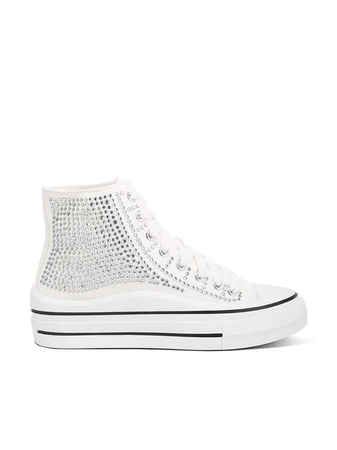 London Rag Women's White Ankle High Sneakers-picture-40