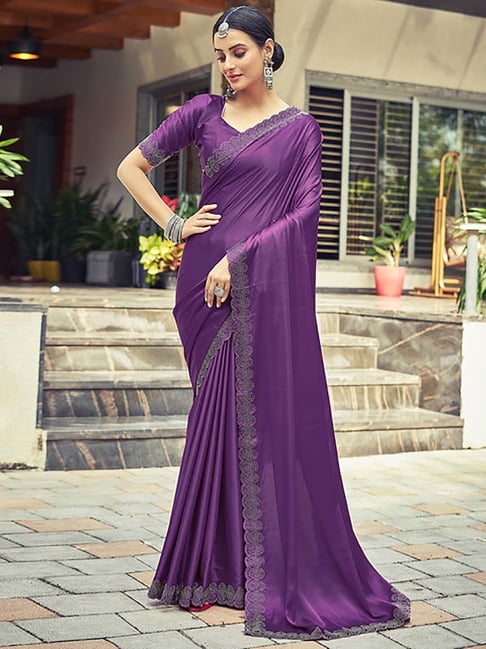 purple saree dress Buy Party Wear Orchid purple Zari Work Paithani Silk Saree Online From  Surat Wholesale Shop