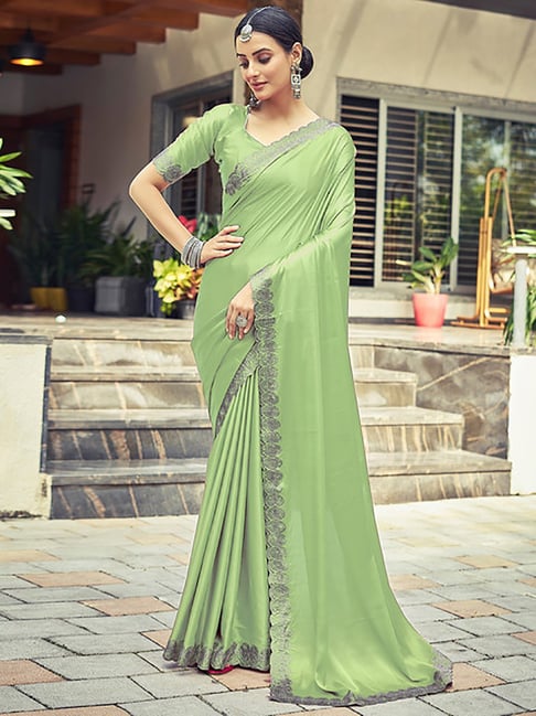 Buy Green Colour Sarees Online in India | Taneira