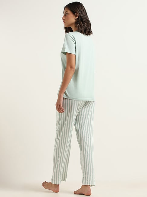 Buy Wunderlove Off-White Printed Shirt & Pyjamas Set from Westside