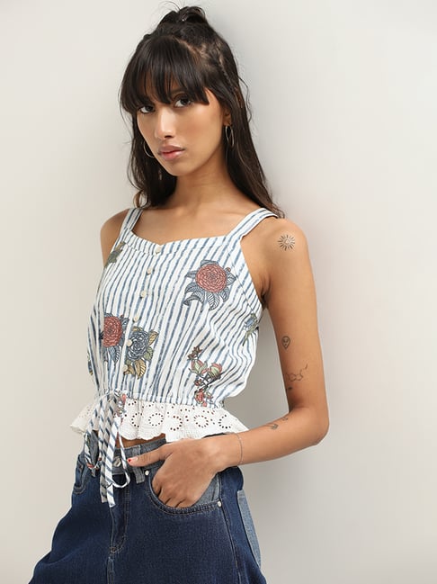 Bombay Paisley White Floral Top – Westside