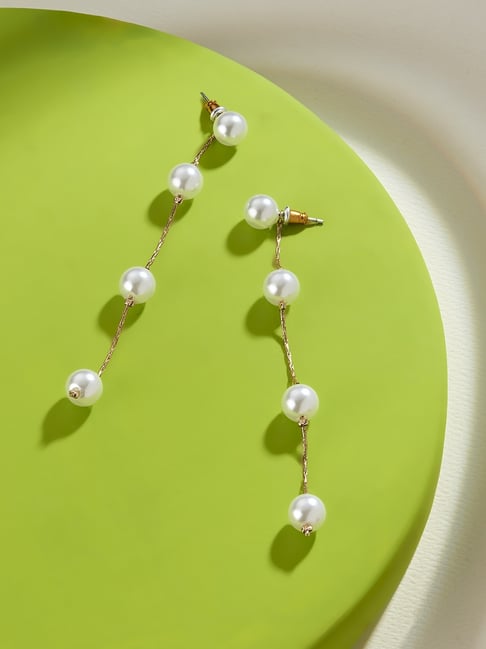 Accessorize London Pearl Station Long Dangler Earrings