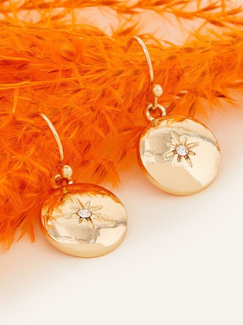 Accessorize London Starburst Disc Short Drop Earrings