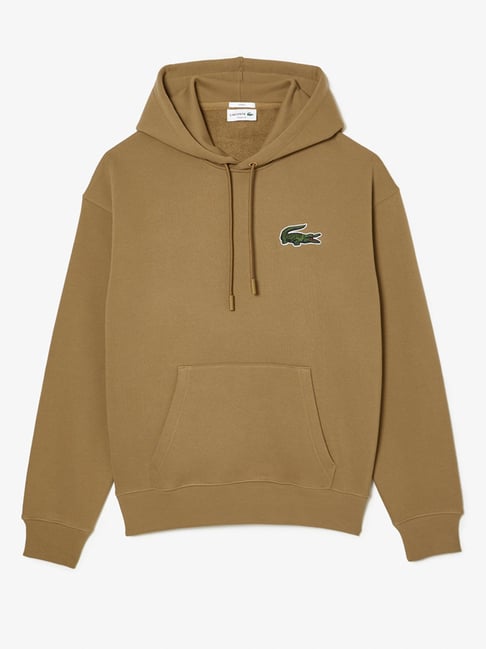 Mens Hoodies Beige Lacoste Hoodie Lacoste Unisex Brown Cotton