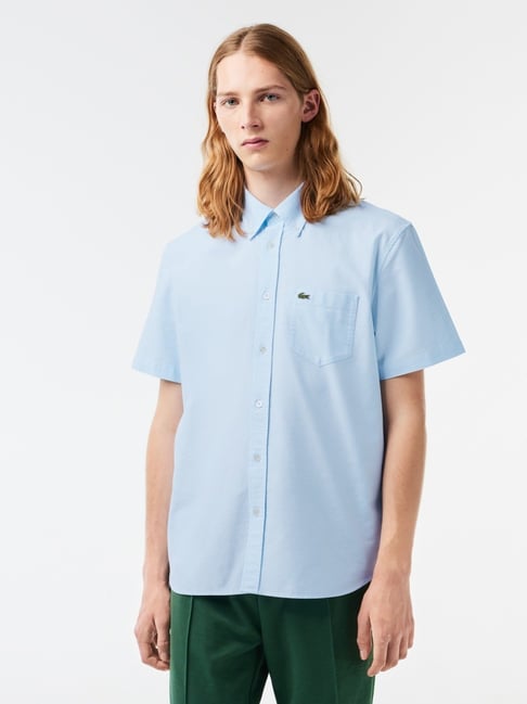 Lacoste Blue Cotton Regular Fit Shirt