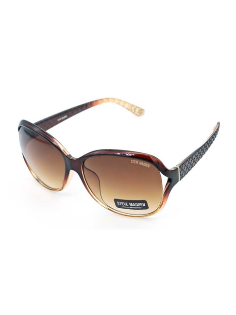 STEVE MADDEN Tan Oversize Irregular Sunglasses for Women