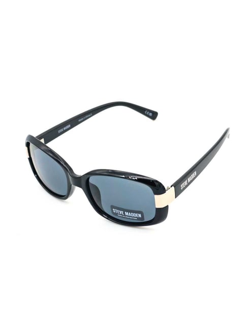 STEVE MADDEN Black Oversize Irregular Sunglasses for Women