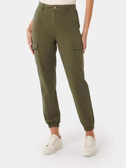 Canvas cargo trousers - Khaki green - Ladies | H&M IN