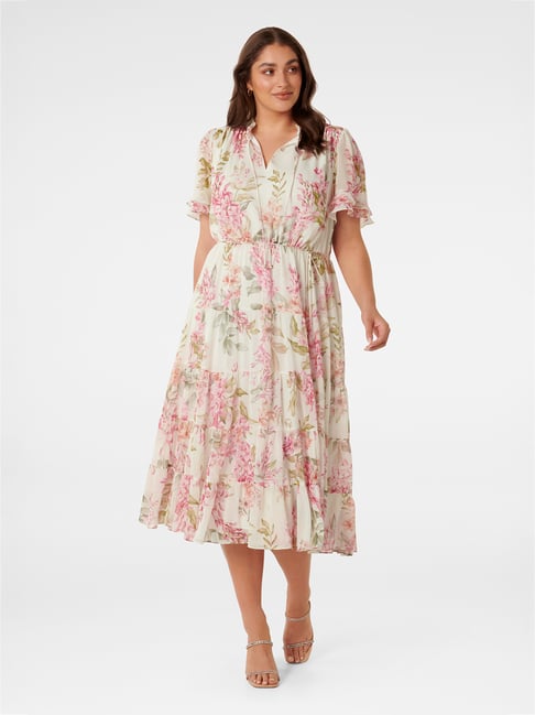 Forever New Freya Curve Frill Sleeve Midi Dress